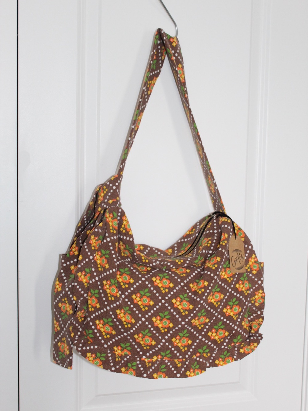 Brown Floral shoulder bag